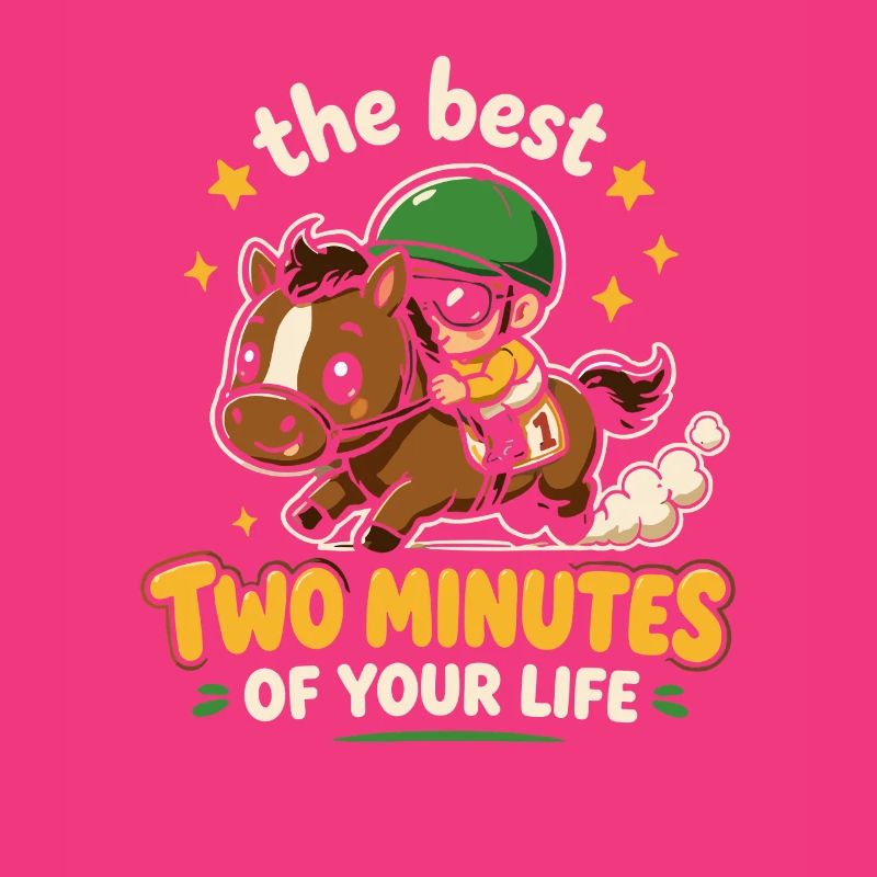 Course de sprint de chevaux de dessins animés