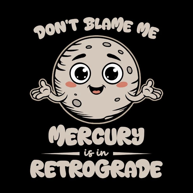 Mercury Retrograde Cute Moon Tee