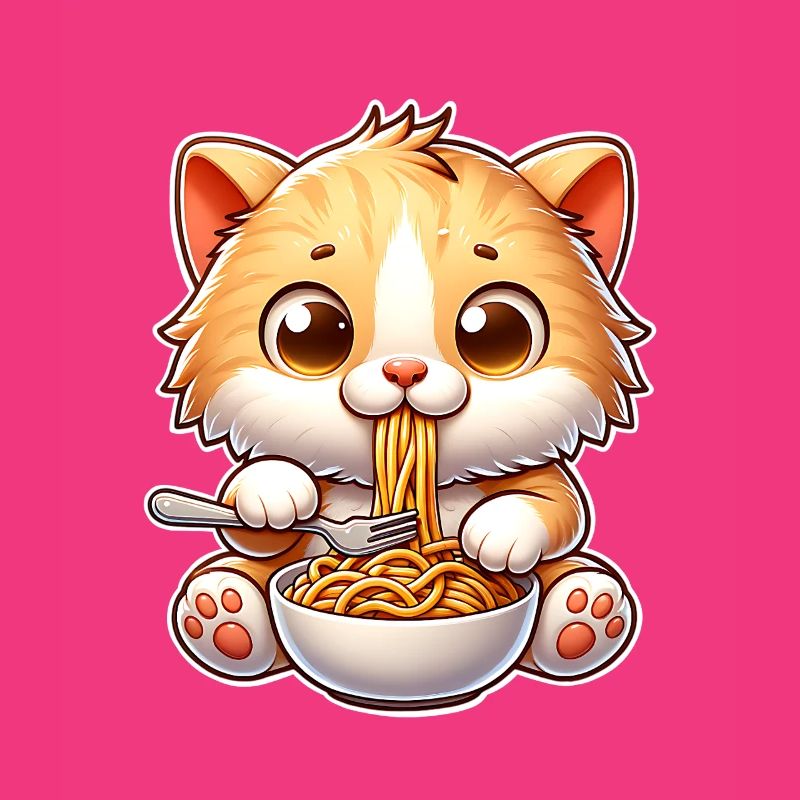 Kätzchen Spaghetti Pasta