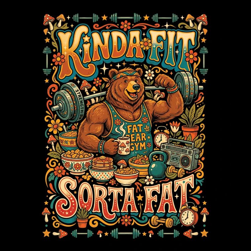 Kinda Fit Sorta Fat Bär Gewichtheben