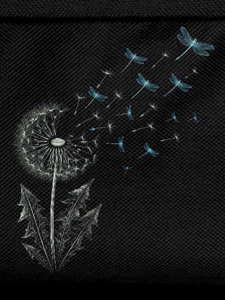 Dandelion with dragonflies