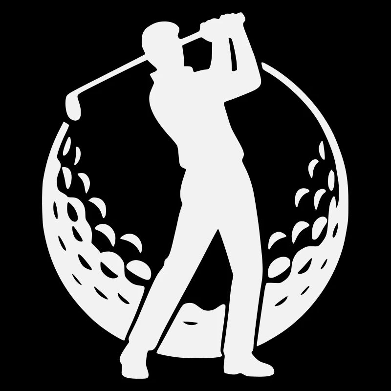 Motif de golf - Silhouette du golfeur dans une balle de golf