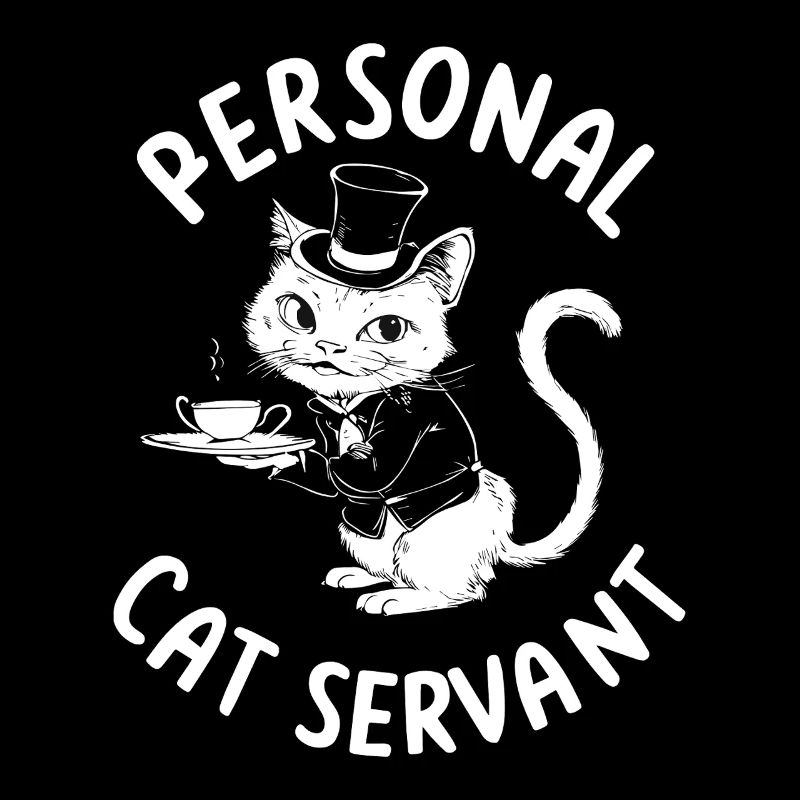 Cat Waiter with Tea
