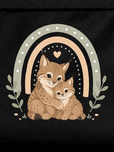 Lynx Family with Boho Rainbow