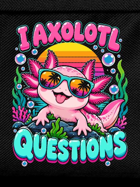 Axolotl am Strand mit Sonnenbrille