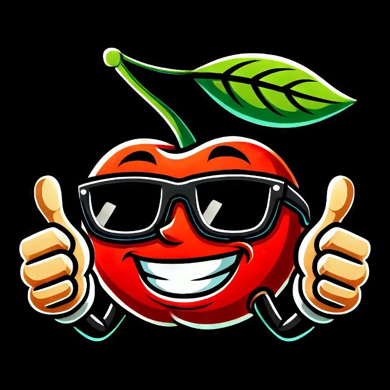 Cool cherry with sunglasses