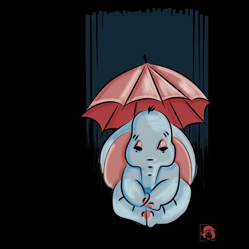 Elephant under his umbrella