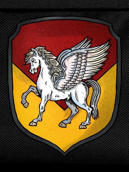 Wappen silber Pegasus