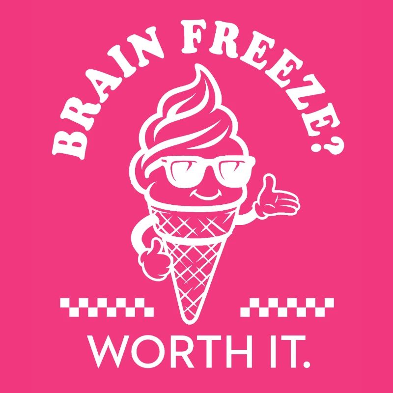 Brain Freeze Worth It – Retro Eiscreme Comic 