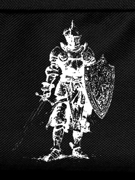 Iron Knight Silhouette on Shield