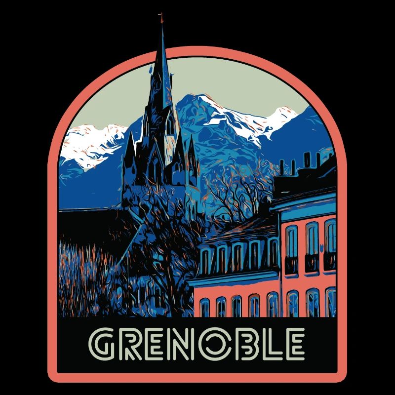 Illustration emblematic view of Grenoble