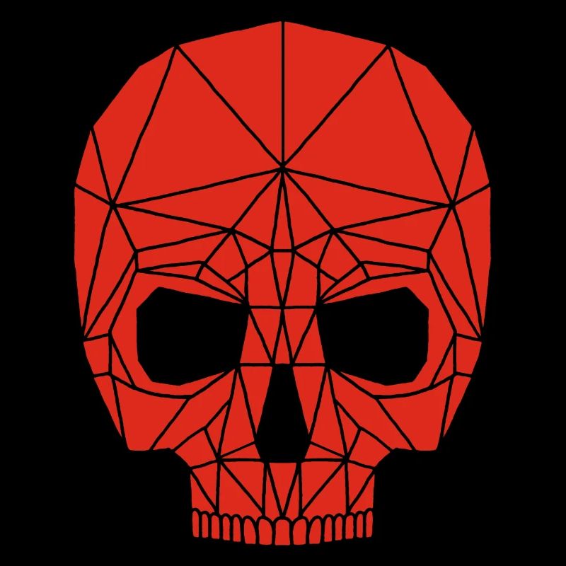 Red robotic skull
