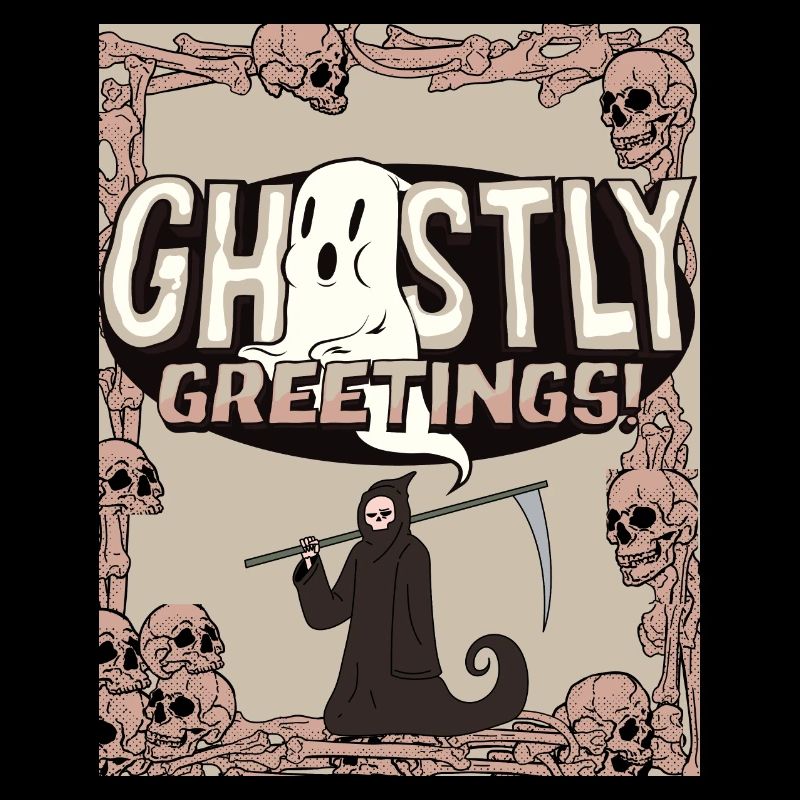 Geistlicher Sensenmann Grußdesign