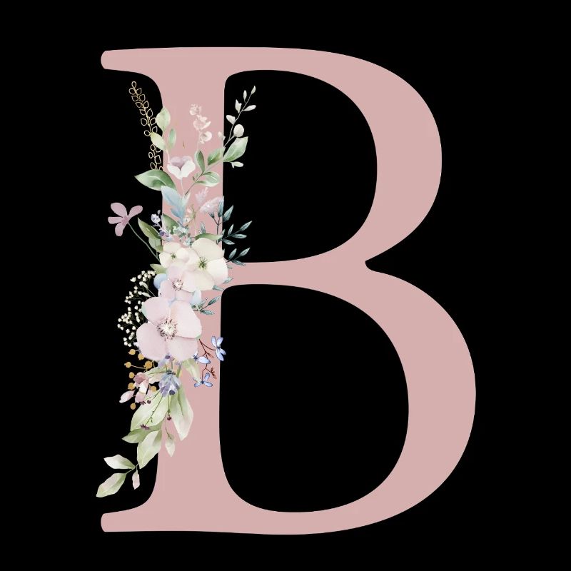 B Monogram, Floral, Personalizable