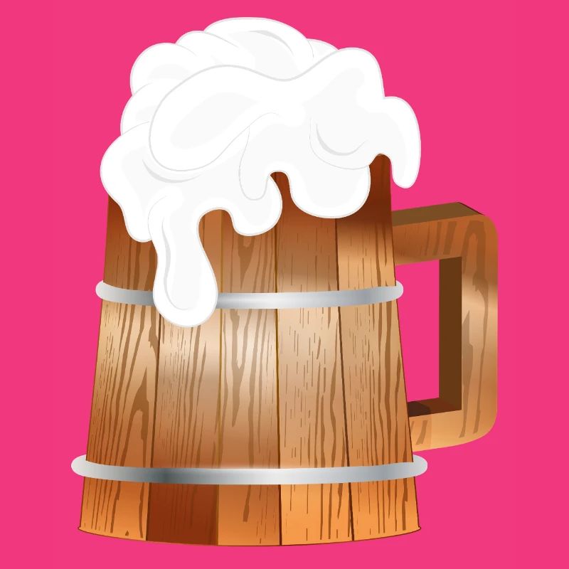 Rustikaler Bierkrug in Holzoptik mit Schaum