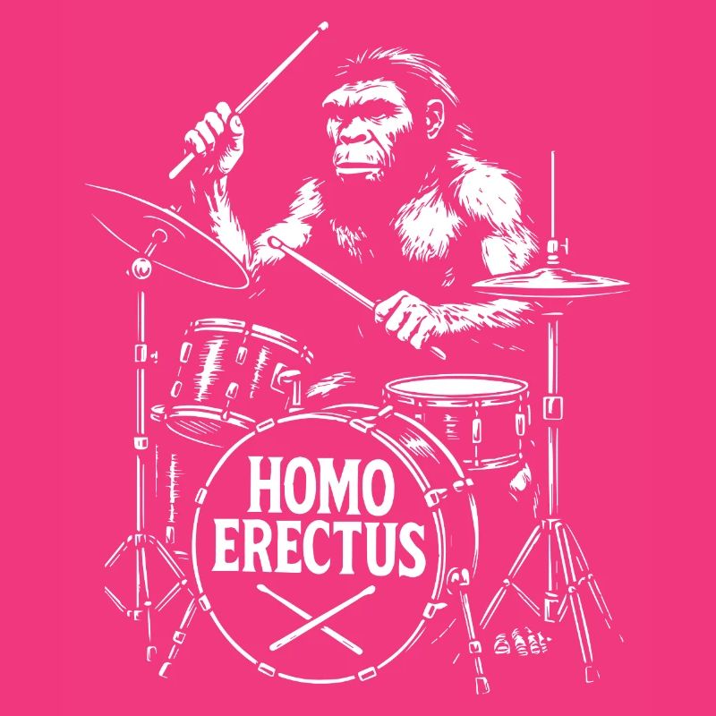Progressiver Homo Erectus Ape mit Trommeln Geschenk