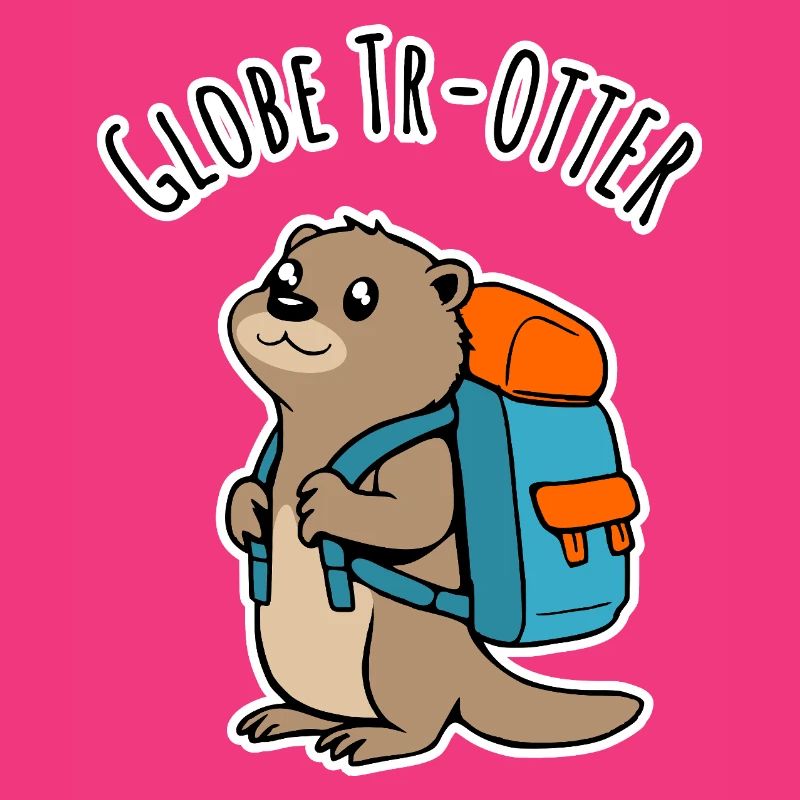 Ein Backpacker Otter auf Reisen ein Globe Tr-Otter