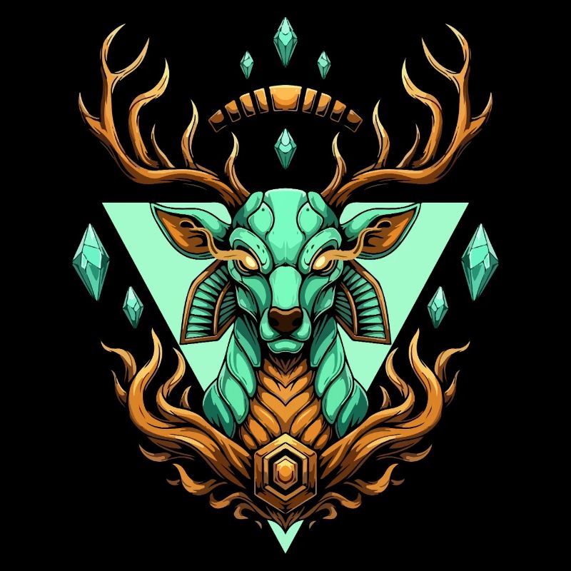 Fairy geometric turquoise deer