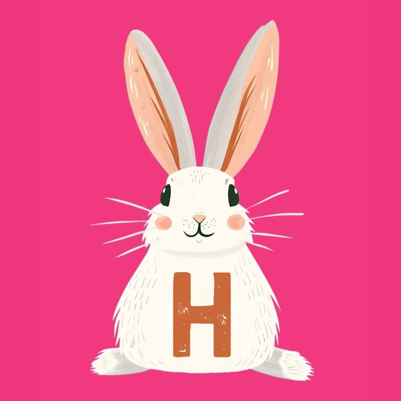 H Letter - Bunny - Customizable