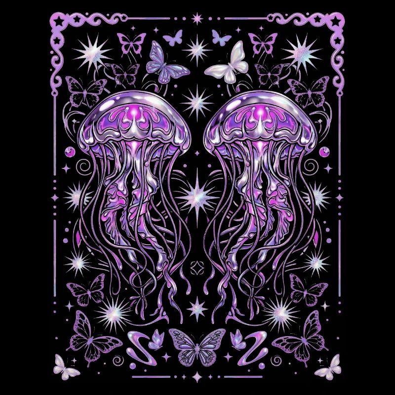 Graphique esthétique de méduse Y2K