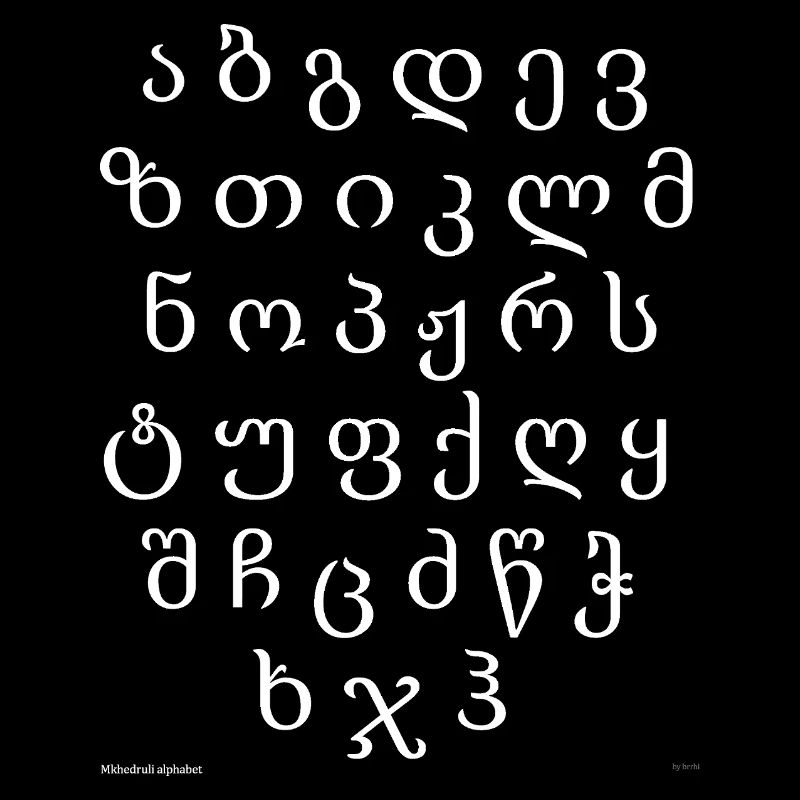 Alphabet géorgien (blanc)
