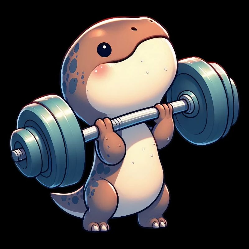 Chibi Dino T-Rex Workout mit Hanteln