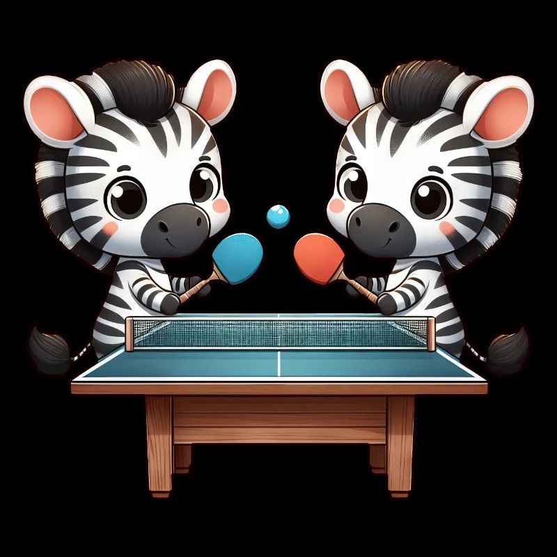 Funny Zebra Table Tennis Table Tennis Player