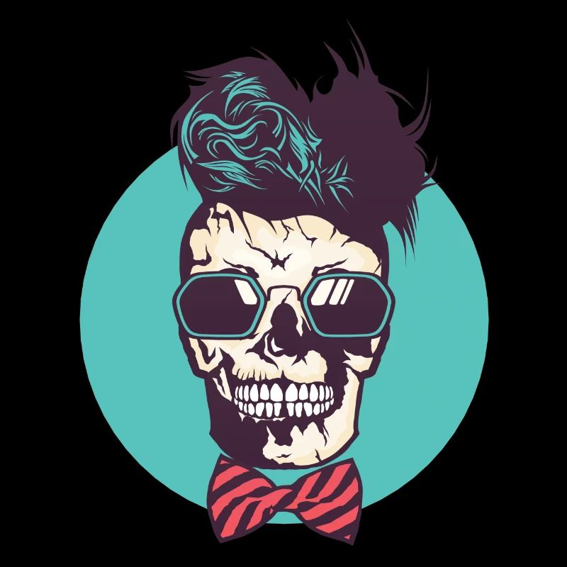 Kopf des Todes Hipster Fliege Schädel Kran lesen