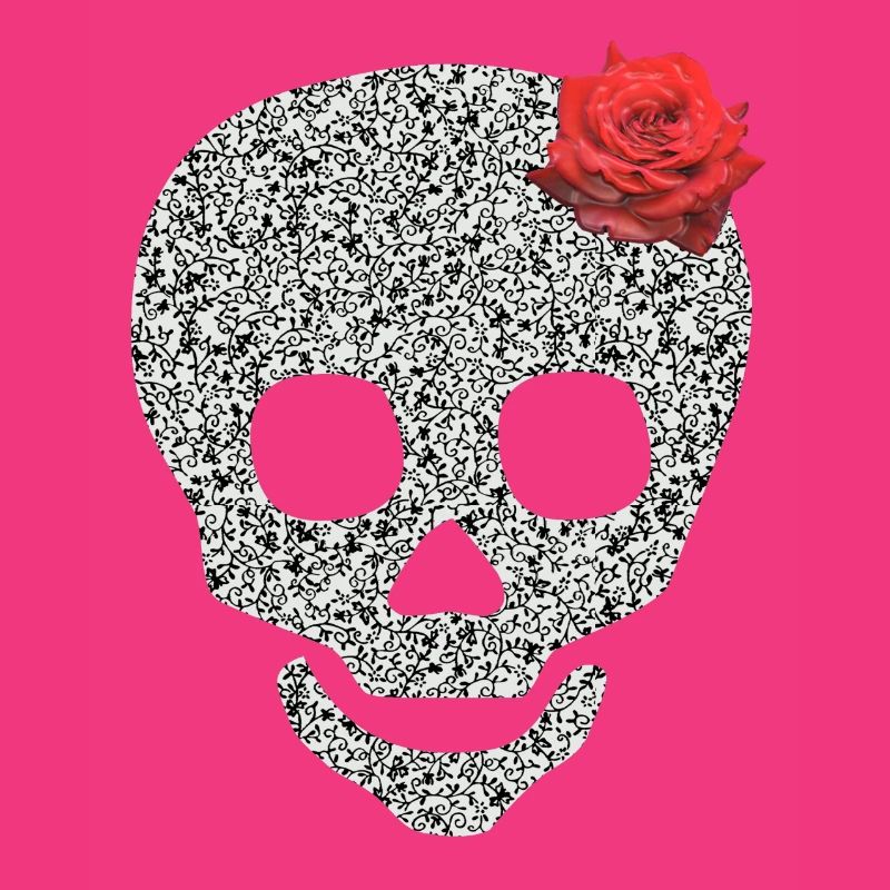 Schädel mit Rose