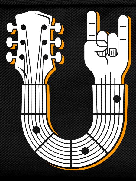 Musical Guitar Hand Sign Illustration