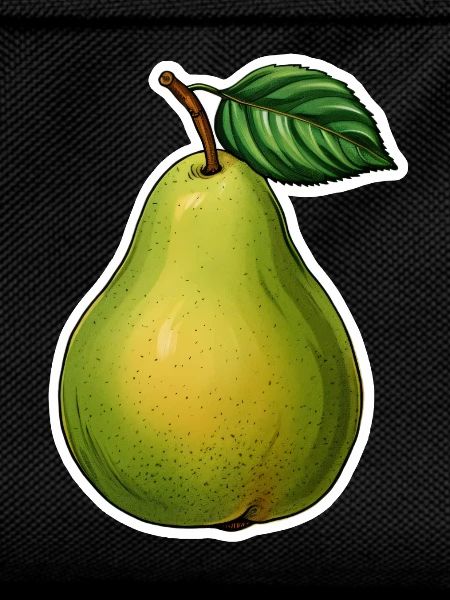 Pear with leaf