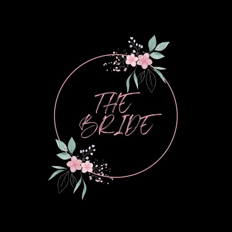 Bride Pink Circle Flowers Plain Vintage