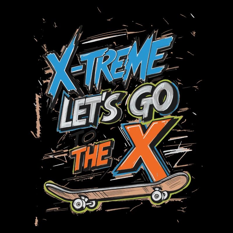 Lets Go to the X Skateboard Rough Scribbles.