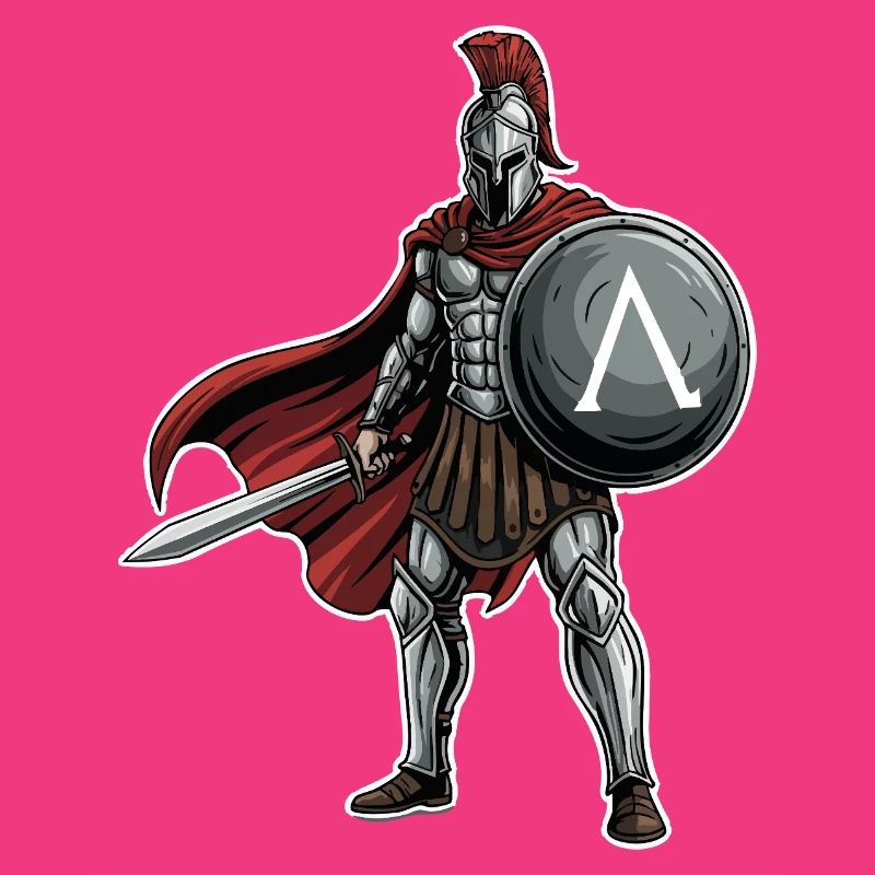 Hoplite Spartan Lambda Shield Sword Mascot