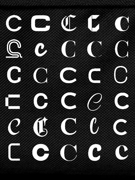 Typografie C-Glyphen-Monogramm-Satz