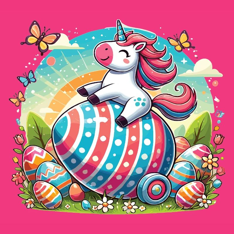 Licorne de Pâques - Conception d’œuf de Pâques coloré