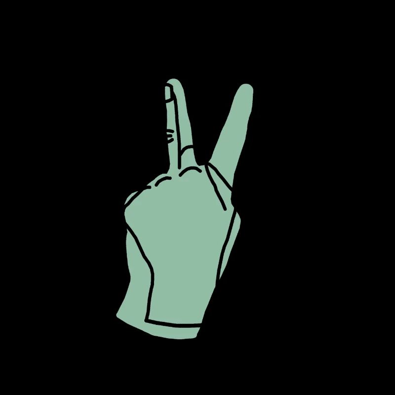 peace hand green