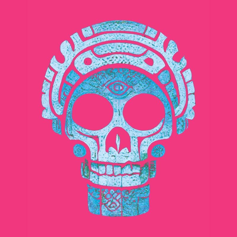 Blauer Maya-Schädel