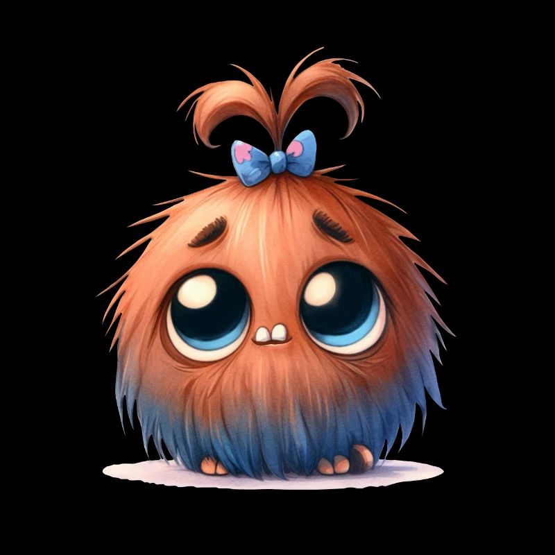 Fell Wuschel Monster mit Zöpfchen