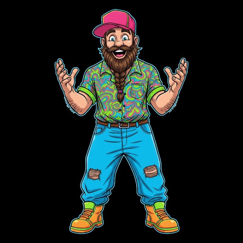 Type de camionneur joyeux : barbe et style purs !