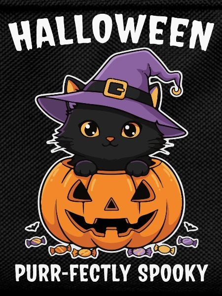 Halloween Kitten and Jack-O-Lantern