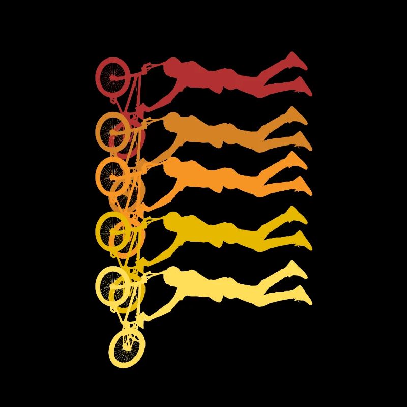 Colored Cyclists Silhouettes
