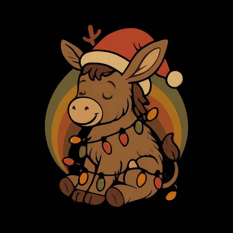 Cadeau de Noël Vintage Retro Elfe Âne