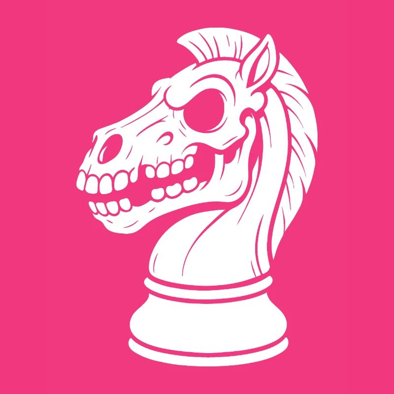 Schach Springer Skelett Dark Chess Design
