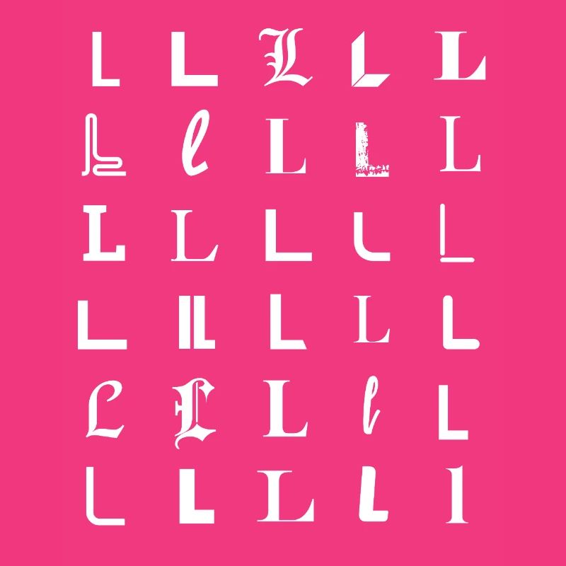 L Glyphs: Varied Typeface Portraits
