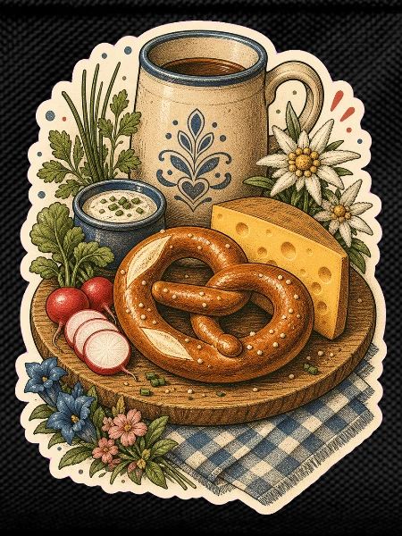 Brotzeit Brezel Käse