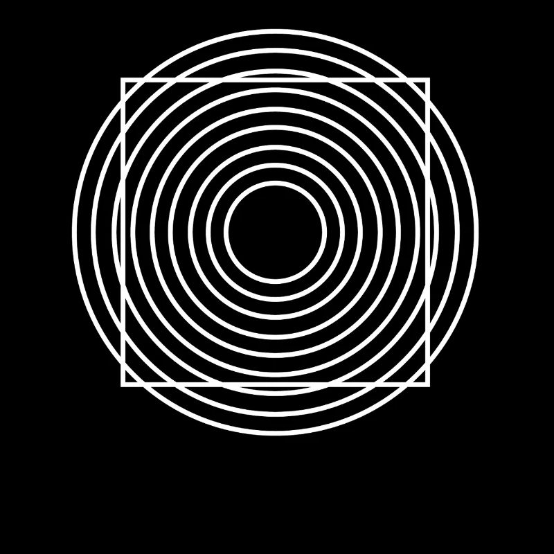 Geometric Illusion Circle Square Lines