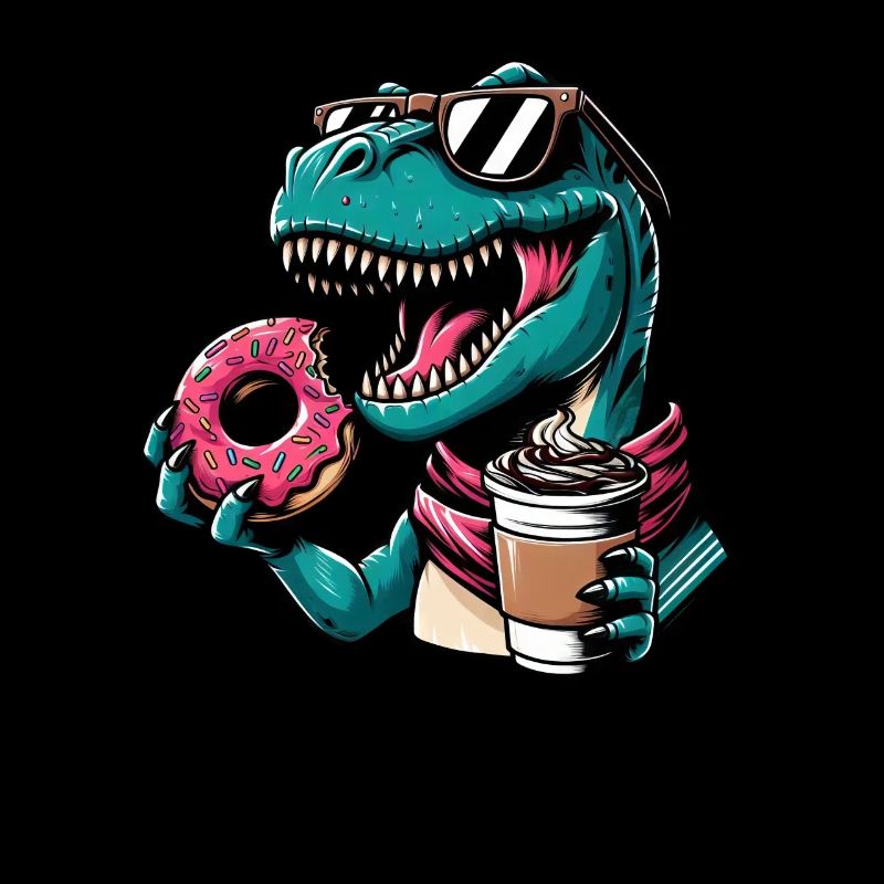 Süßer Dino T-Rex Donut Kaffee