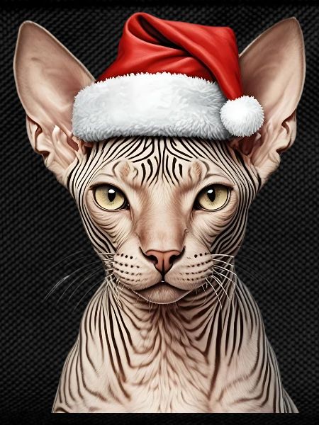 Christmas sphynx cat
