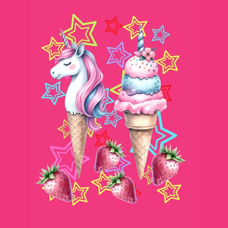 80er Eis Eiskrem Eiscrem Teenie Mädchen Einhorn